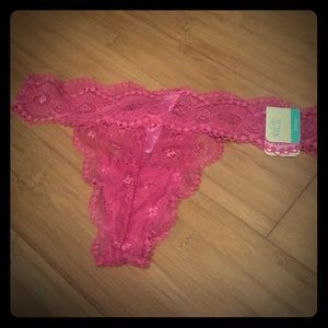 NWT pink lace thong